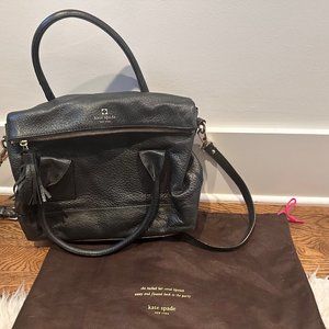 Large Kate Spade Black Pebble Leather Cross-body Purse